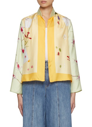 首图 - 点击放大 - LILYEVE - Floral Letter Print Silk Jacket