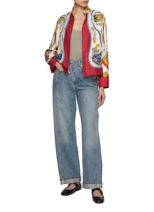模特儿示范图 - 点击放大 - LILYEVE - Perfume Bottle Print Silk Jacket