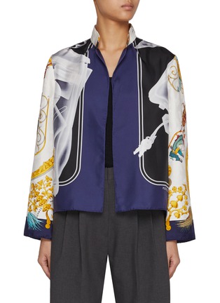 首图 - 点击放大 - LILYEVE - Kelly Bag Print Silk Jacket