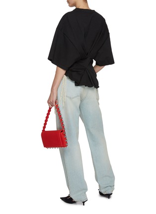 模特儿示范图 - 点击放大 - DARKPARK - Gathered Back Elbow Sleeve Cotton T-Shirt