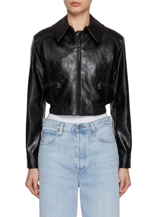 首图 - 点击放大 - ALICE + OLIVIA - Hyde Cropped Vegan Leather Jacket