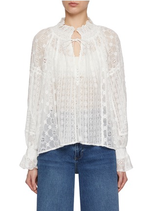 首图 - 点击放大 - ALICE + OLIVIA - Norah Eyelet Lace Blouse