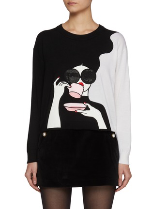 首图 - 点击放大 - ALICE + OLIVIA - Gleeson Stace Face Sweater