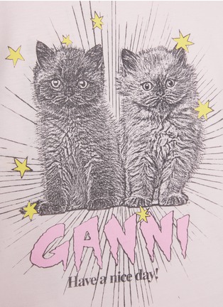  - GANNI - 猫咪印花 T 恤