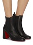 模特儿示范图 - 点击放大 - CHRISTIAN LOUBOUTIN - 85 TURELASTIC 高跟皮革筒靴