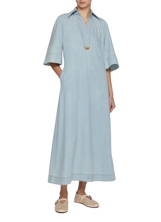 模特儿示范图 - 点击放大 - ZIMMERMANN - Acacia Denim Midi Dress