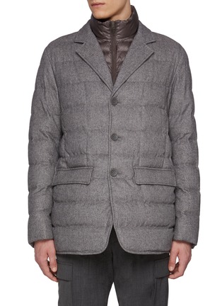 首图 - 点击放大 - HERNO - Notch Lapel Single Breasted Detachable Bib Padded Blazer