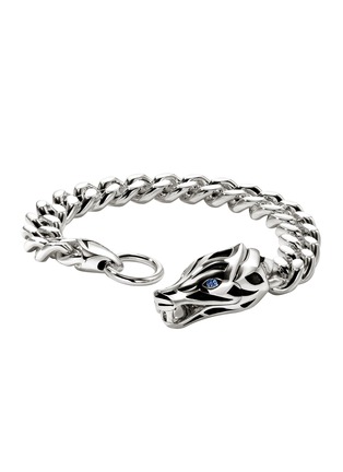 细节 - 点击放大 - JOHN HARDY - Naga Sterling Silver Blue Sapphire Curb Link Bracelet — Size UM