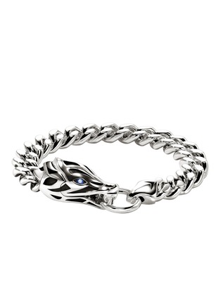 首图 - 点击放大 - JOHN HARDY - Naga Sterling Silver Blue Sapphire Curb Link Bracelet — Size UM