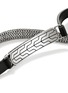 细节 - 点击放大 - JOHN HARDY - ID Sterling Silver Black Leather Flat Chain Double Wrap Bracelet — Size UM