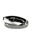 正面 -点击放大 - JOHN HARDY - ID Sterling Silver Black Leather Flat Chain Double Wrap Bracelet — Size UM