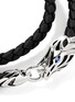 细节 - 点击放大 - JOHN HARDY - Naga Sterling Silver Blue Sapphire Double Wrap Leather Bracelet — Size UL