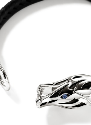 细节 - 点击放大 - JOHN HARDY - Naga Sterling Silver Blue Sapphire Leather Bracelet — Size UL