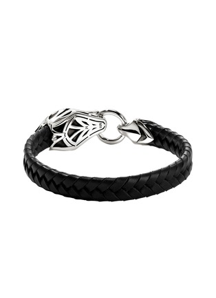 背面 - 点击放大 - JOHN HARDY - Naga Sterling Silver Blue Sapphire Leather Bracelet — Size UL