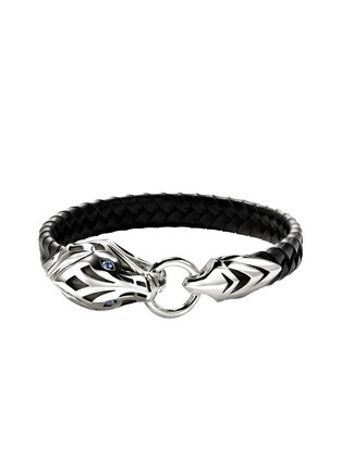 首图 - 点击放大 - JOHN HARDY - Naga Sterling Silver Blue Sapphire Leather Bracelet — Size UL