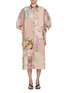 首图 - 点击放大 - BIYAN - Patchwork Puff Sleeve Silk Shirt Dress