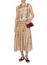 模特儿示范图 - 点击放大 - BIYAN - Drop Waist Printed Silk Dress