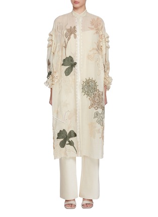首图 - 点击放大 - BIYAN - Embellished Linen Silk Tunic Shirt