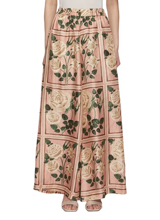 首图 - 点击放大 - BIYAN - Printed Wide Leg Silk Pants