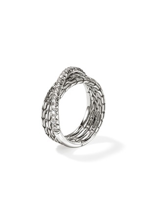 细节 - 点击放大 - JOHN HARDY - JH Essentials Diamond Pavé Sterling Silver Crossover Ring — Size 8