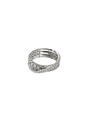 首图 - 点击放大 - JOHN HARDY - JH Essentials Diamond Pavé Sterling Silver Crossover Ring — Size 8