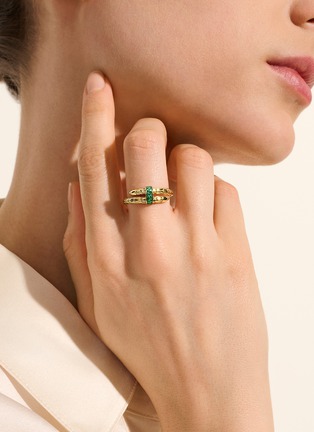  - JOHN HARDY - Spear Emerald 14K Gold Wrap Ring — Size 7