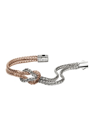 正面 -点击放大 - JOHN HARDY - Love Knot 14K Rose Gold Sterling Silver Double Row Bracelet — Size US