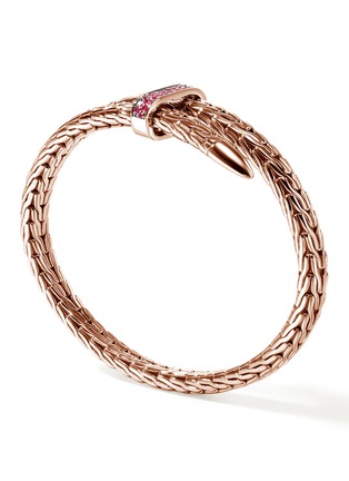 细节 - 点击放大 - JOHN HARDY - Spear Treated Ruby 14K Rose Gold Bypass Flex Cuff — Size XS