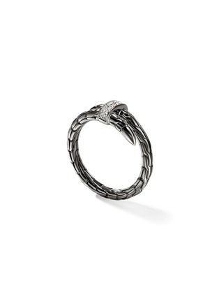 细节 - 点击放大 - JOHN HARDY - Spear Diamond Pavé Black Rhodium Wrap Ring — Size 7