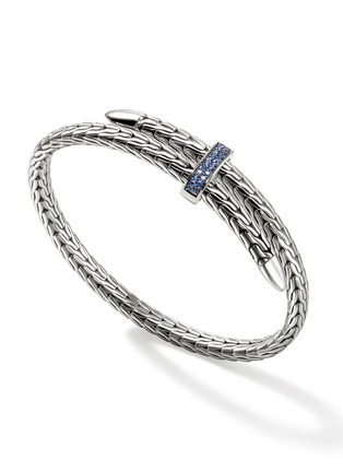 细节 - 点击放大 - JOHN HARDY - Spear Blue Sapphire Sterling Silver Bypass Flex Cuff — Size S