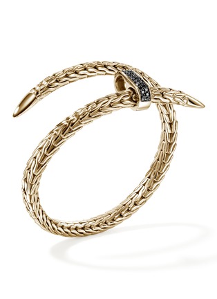 细节 - 点击放大 - JOHN HARDY - Spear Treated Black Diamond 14K Gold Bypass Flex Cuff — Size M