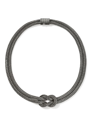 细节 - 点击放大 - JOHN HARDY - Love Knot Sterling Silver Black Rhodium Extra Small Chain Necklace — Size 16