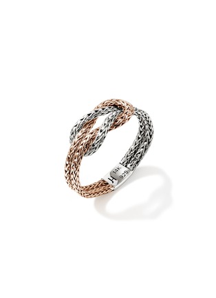 细节 - 点击放大 - JOHN HARDY - Love Knot 14K Rose Gold and Sterling Silver Chain Ring — Size 7