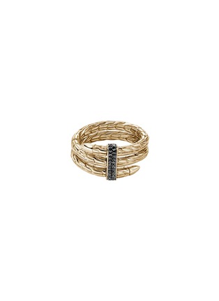 首图 - 点击放大 - JOHN HARDY - Spear Black Diamond Pavé 14K Gold Double Wrap Ring — Size 7