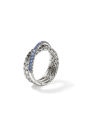 细节 - 点击放大 - JOHN HARDY - JH Essentials Blue Sapphire Pavé Sterling Silver Crossover Ring — Size 7