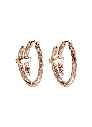 细节 - 点击放大 - JOHN HARDY - Spear Diamond Pavé 14K Rose Gold Hoop Earrings