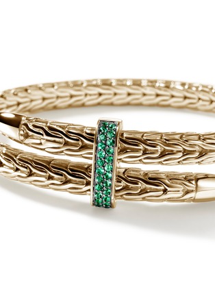 细节 - 点击放大 - JOHN HARDY - Spear Emerald 14K Gold Bypass Flex Cuff — Size S