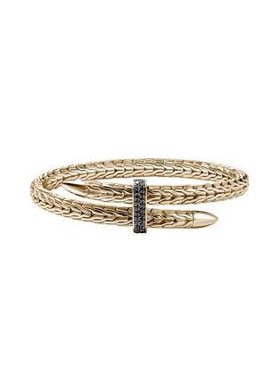 首图 - 点击放大 - JOHN HARDY - Spear Treated Black Diamond 14K Gold Bypass Flex Cuff — Size S