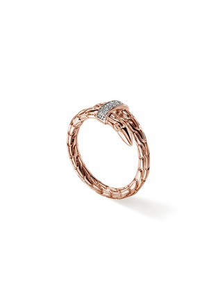 细节 - 点击放大 - JOHN HARDY - Spear Pavé 14K Rose Gold Wrap Ring — Size 7