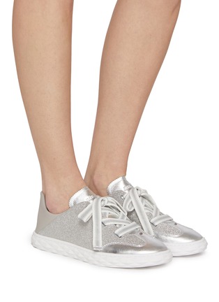 模特儿示范图 - 点击放大 - JIMMY CHOO - Diamond Light Leather Women's Sneakers