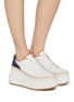 模特儿示范图 - 点击放大 - CHLOÉ - Nama Platformed Leather Sneakers