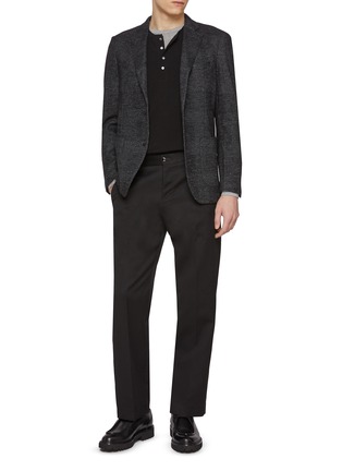 模特儿示范图 - 点击放大 - TOMORROWLAND - Single Breasted Wool Cotton Jacquard Blazer
