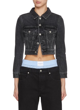 首图 - 点击放大 - ALEXANDERWANG - Shrunken Dark Wash Trucker Jacket