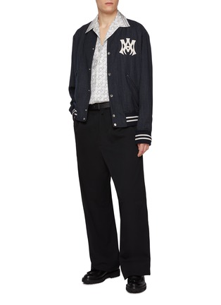 模特儿示范图 - 点击放大 - AMIRI - MA Hollywood Pinstripe Virgin Wool Bomber Jacket