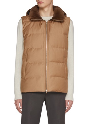 首图 - 点击放大 - YVES SALOMON - Hood Padded Gilet Vest