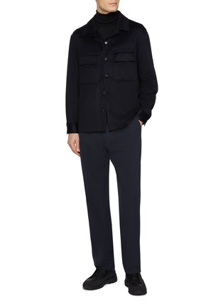 模特儿示范图 - 点击放大 - ZEGNA - Oasi Flap Pocket Cashmere Shirt Jacket