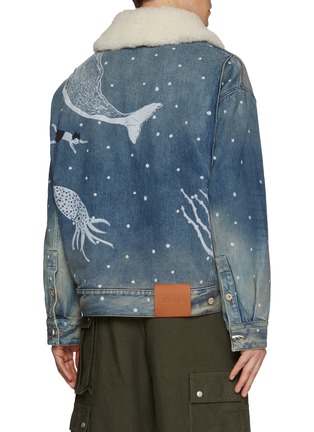 背面 - 点击放大 - LOEWE - Detachable Shearling Collar Printed Denim Jacket