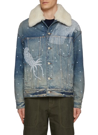 首图 - 点击放大 - LOEWE - Detachable Shearling Collar Printed Denim Jacket