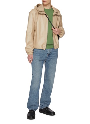 模特儿示范图 - 点击放大 - LOEWE - Zip Up Leather Hoodie