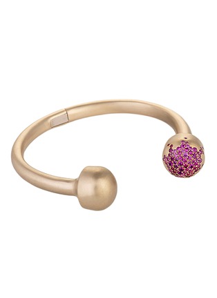 首图 - 点击放大 - NADA GHAZAL - My Muse Cocoon Colour Gold Pink Sapphire Round Small Cuff — Size 16cm